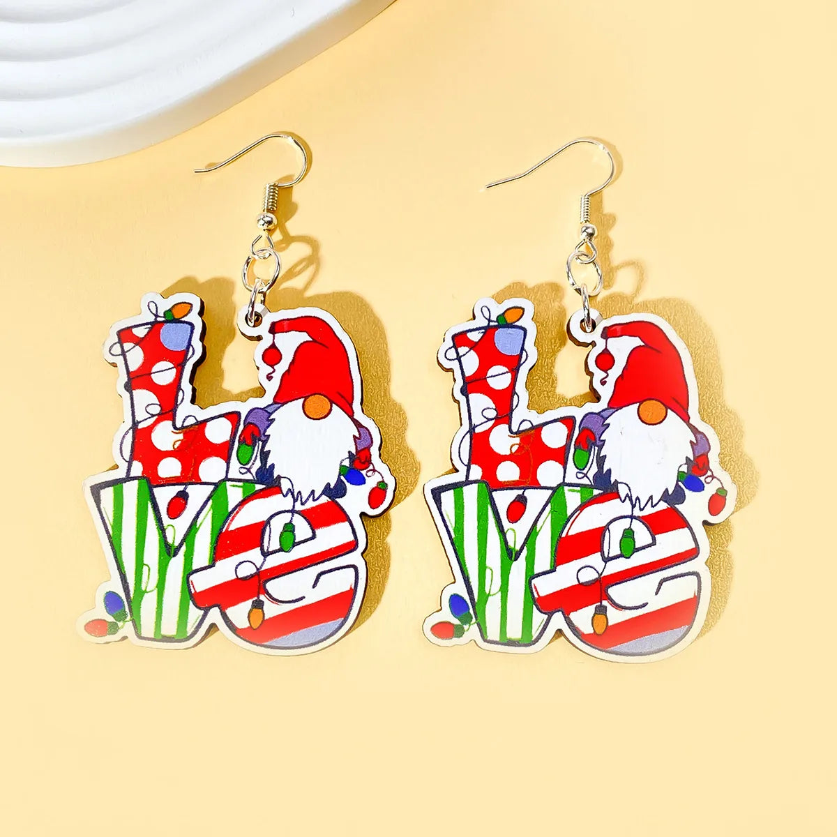 1 Pair Christmas Streetwear Animal Santa Claus Snowflake Wood Drop Earrings