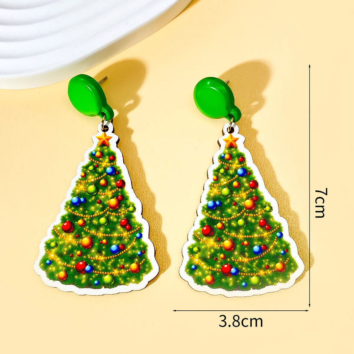 1 Pair Christmas Streetwear Animal Santa Claus Snowflake Wood Drop Earrings