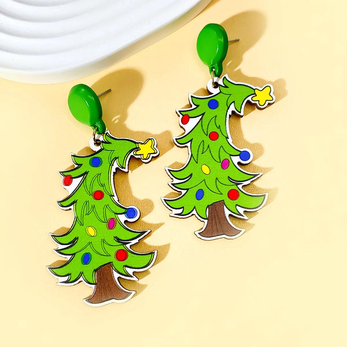 1 Pair Christmas Streetwear Animal Santa Claus Snowflake Wood Drop Earrings