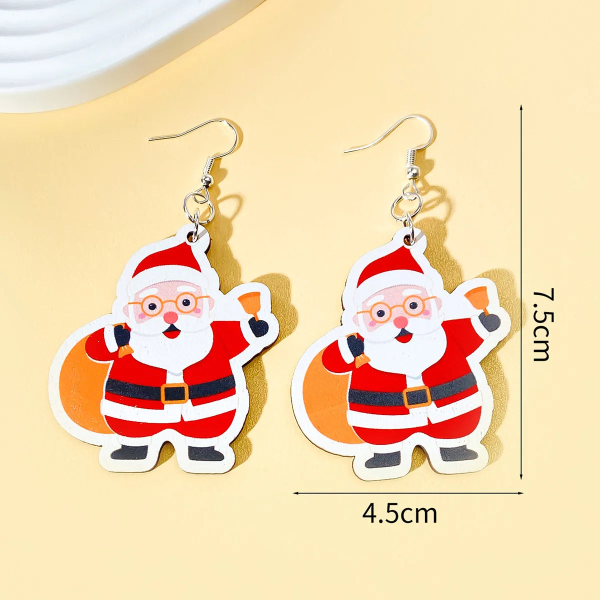 1 Pair Christmas Streetwear Animal Santa Claus Snowflake Wood Drop Earrings