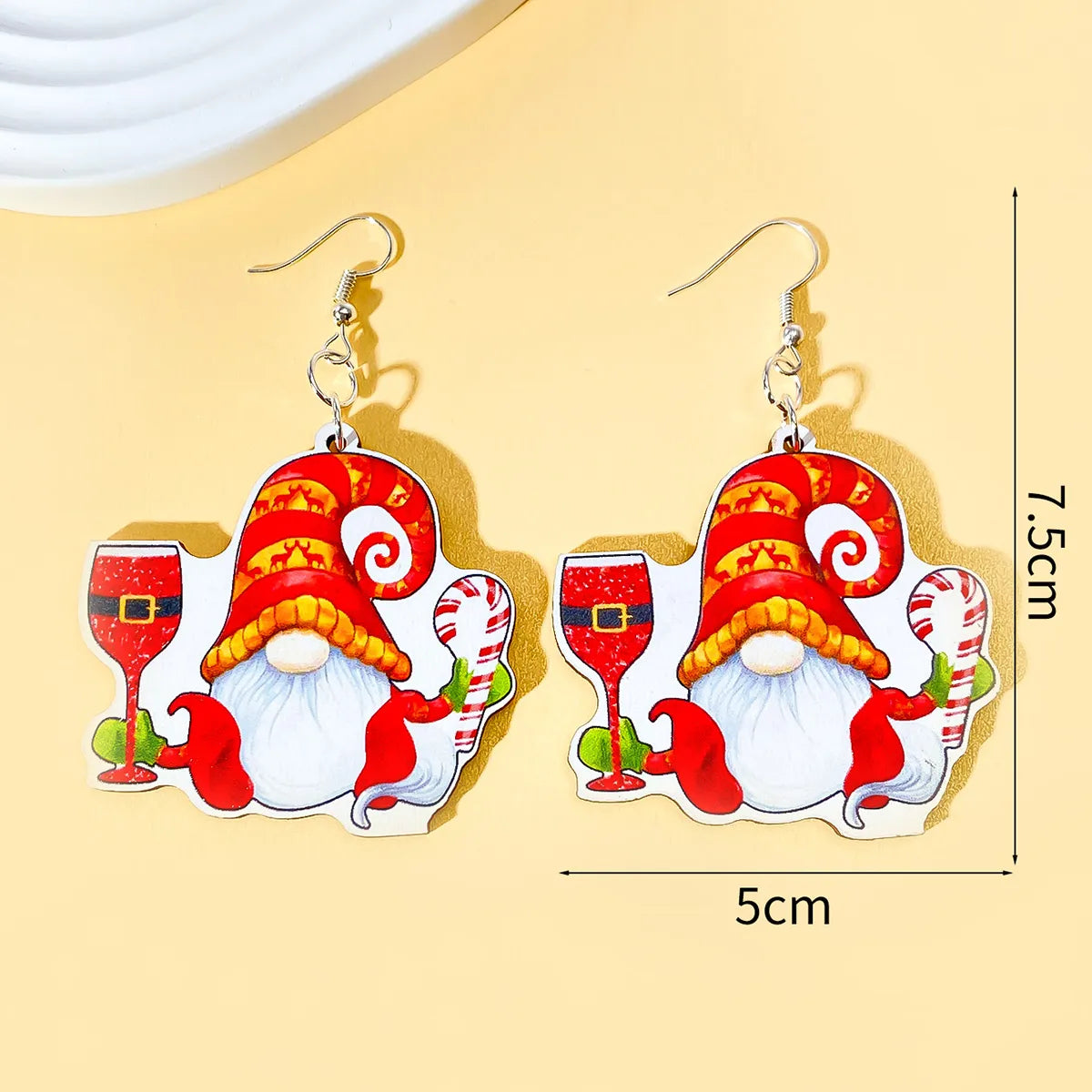 1 Pair Christmas Streetwear Animal Santa Claus Snowflake Wood Drop Earrings