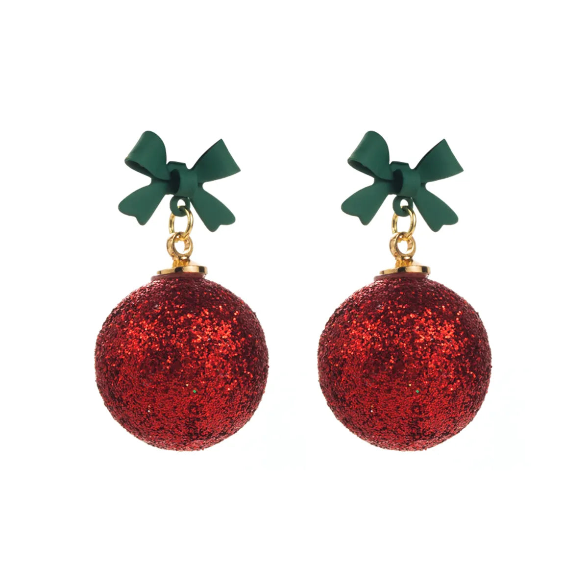 1 Pair Christmas Streetwear Ball Bow Knot Alloy Drop Earrings