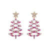 1 Pair Christmas Vacation Simple Style Christmas Tree Plating Inlay Alloy Artificial Gemstones Gold Plated Silver Plated Drop Earrings