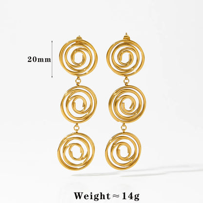 1 Pair Classic Style Artistic Mosquito Coil Plating 304 Stainless Steel 16K Gold Plated White Gold Plated Gold Plated Drop Earrings