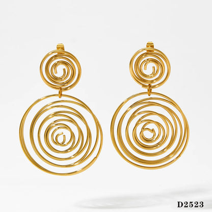 1 Pair Classic Style Artistic Mosquito Coil Plating 304 Stainless Steel 16K Gold Plated White Gold Plated Gold Plated Drop Earrings