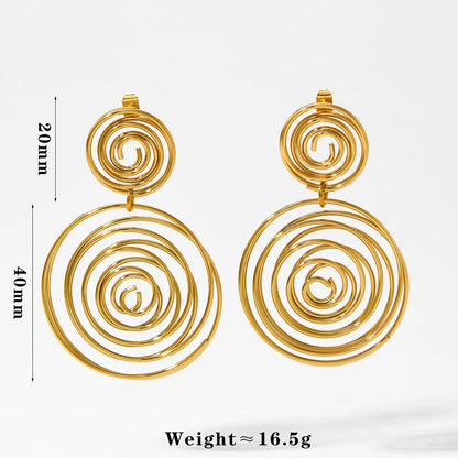 1 Pair Classic Style Artistic Mosquito Coil Plating 304 Stainless Steel 16K Gold Plated White Gold Plated Gold Plated Drop Earrings