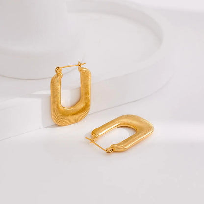 1 Pair Classic Style Artistic U Shape Plating 304 Stainless Steel 18K Gold Plated Earrings