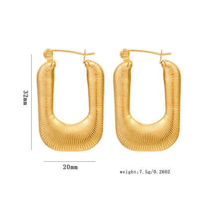 1 Pair Classic Style Artistic U Shape Plating 304 Stainless Steel 18K Gold Plated Earrings