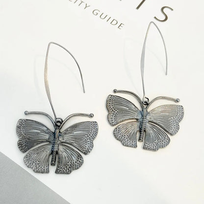 1 Pair Classic Style Butterfly Alloy Silver Plated Ear Hook