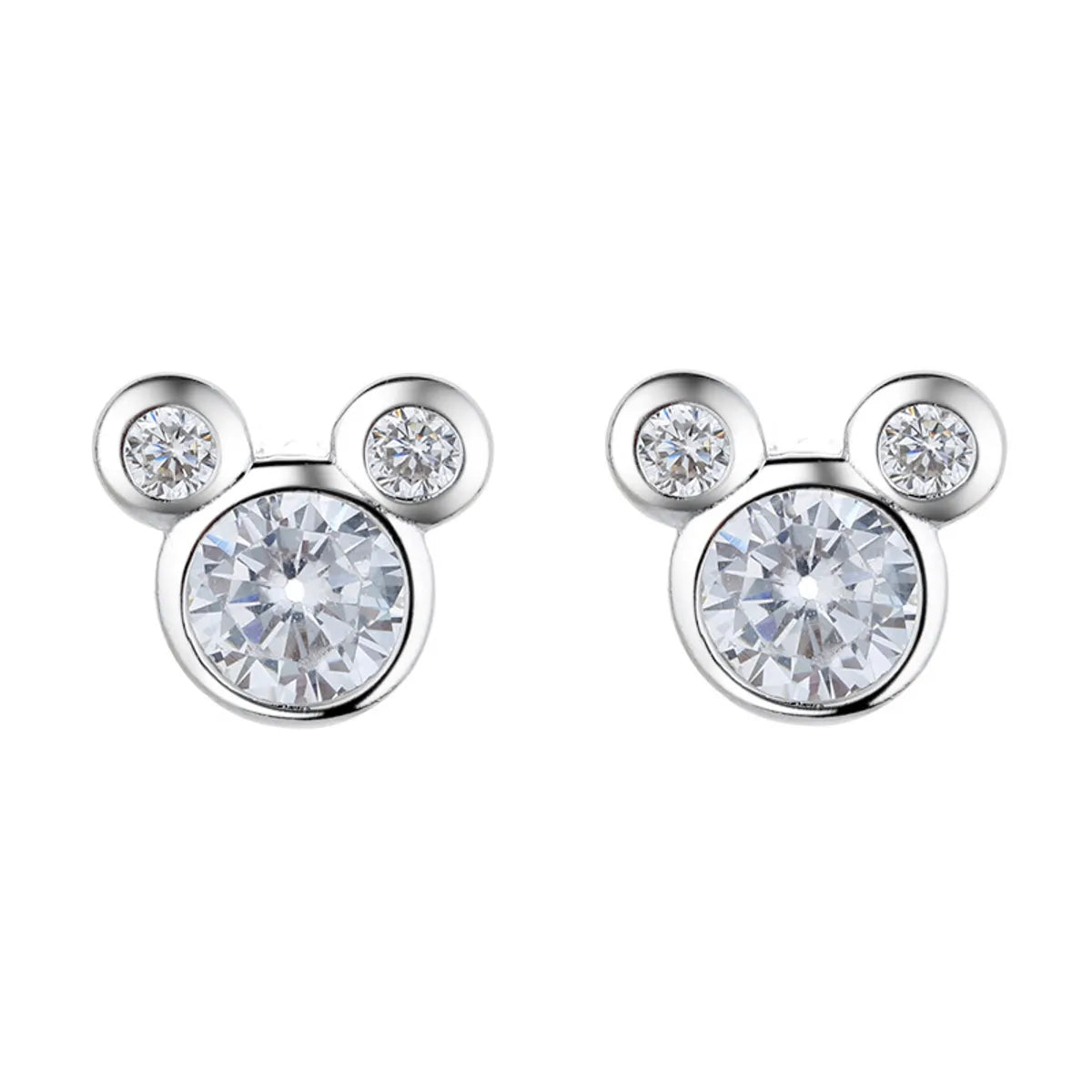 1 Pair Classic Style Cartoon Plating Inlay Sterling Silver Zircon Ear Studs