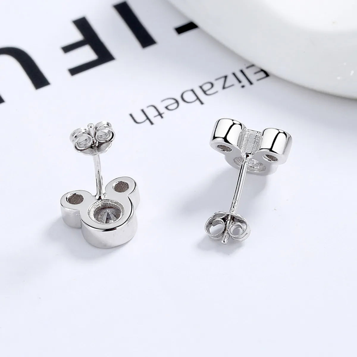 1 Pair Classic Style Cartoon Plating Inlay Sterling Silver Zircon Ear Studs