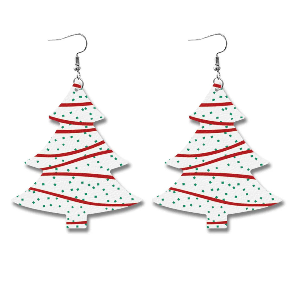 1 Pair Classic Style Christmas Tree Pu Leather Iron Ear Hook