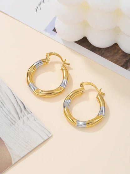 1 Pair Classic Style Color Block Plating Copper 18k Gold Plated Earrings