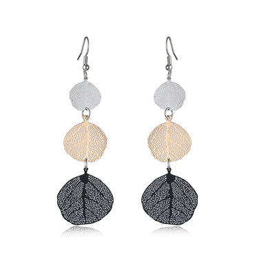 1 Pair Classic Style Commute Leaf Stoving Varnish Iron Drop Earrings