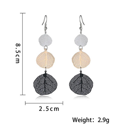 1 Pair Classic Style Commute Leaf Stoving Varnish Iron Drop Earrings