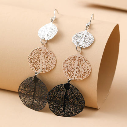 1 Pair Classic Style Commute Leaf Stoving Varnish Iron Drop Earrings