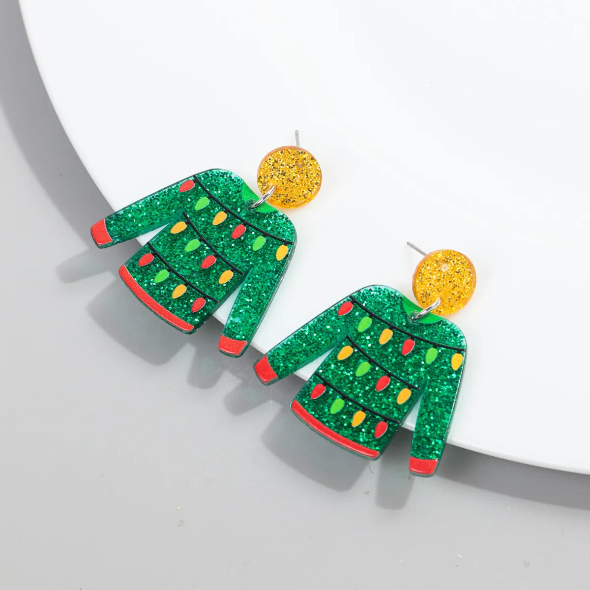 1 Pair Classic Style Commute Penguin Flakes Arylic Drop Earrings