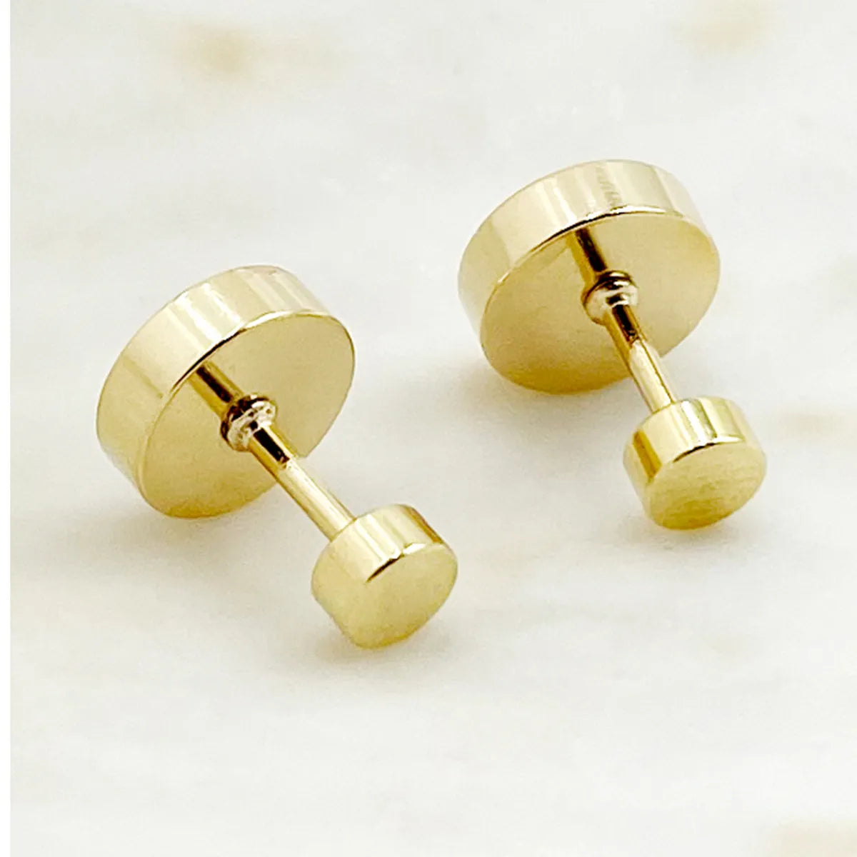 1 Pair Classic Style Commute Round Plating Inlay Stainless Steel Zircon Gold Plated Ear Studs