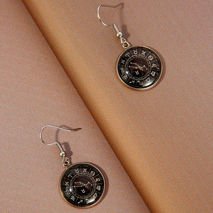 1 Pair Classic Style Constellation Handmade Inlay Stainless Steel Glass Drop Earrings