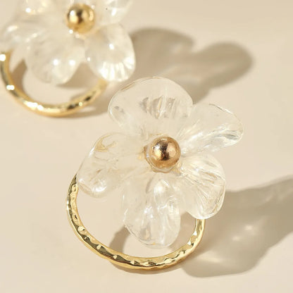 1 Pair Classic Style Flower Plating Arylic Ear Studs