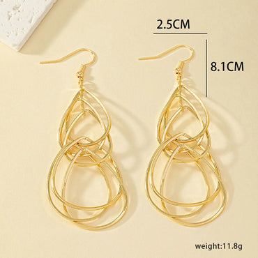 1 Pair Classic Style Geometric Plating Alloy 14k Gold Plated Drop Earrings