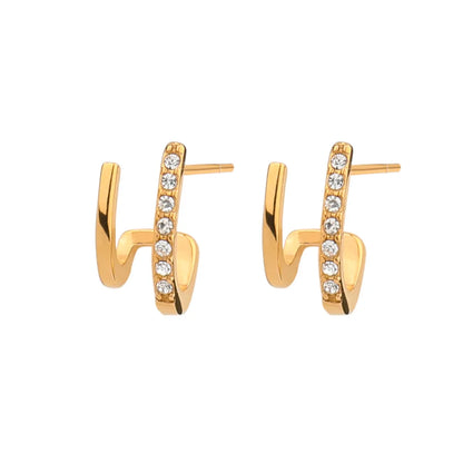 1 Pair Classic Style Geometric Plating Stainless Steel 18k Gold Plated Drop Earrings