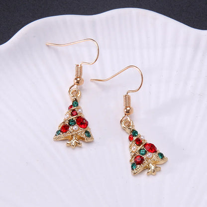 1 Pair Classic Style Geometric Santa Claus Snowflake Alloy Drop Earrings Ear Studs