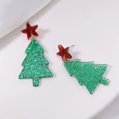 1 Pair Classic Style Geometric Santa Claus Snowflake Alloy Drop Earrings Ear Studs