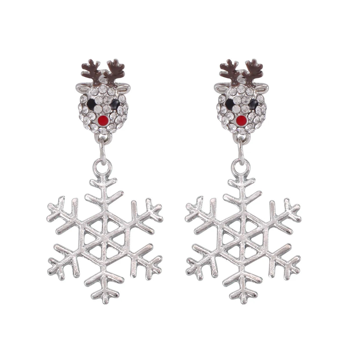 1 Pair Classic Style Geometric Santa Claus Snowflake Alloy Drop Earrings Ear Studs