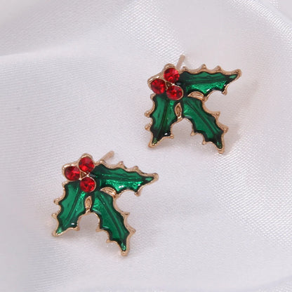 1 Pair Classic Style Geometric Santa Claus Snowflake Alloy Drop Earrings Ear Studs