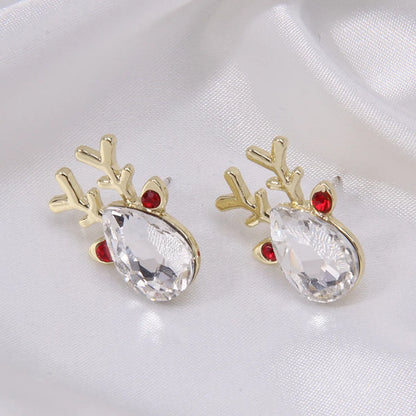 1 Pair Classic Style Geometric Santa Claus Snowflake Alloy Drop Earrings Ear Studs