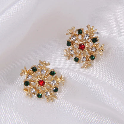 1 Pair Classic Style Geometric Santa Claus Snowflake Alloy Drop Earrings Ear Studs