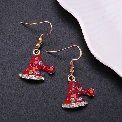 1 Pair Classic Style Geometric Santa Claus Snowflake Alloy Drop Earrings Ear Studs