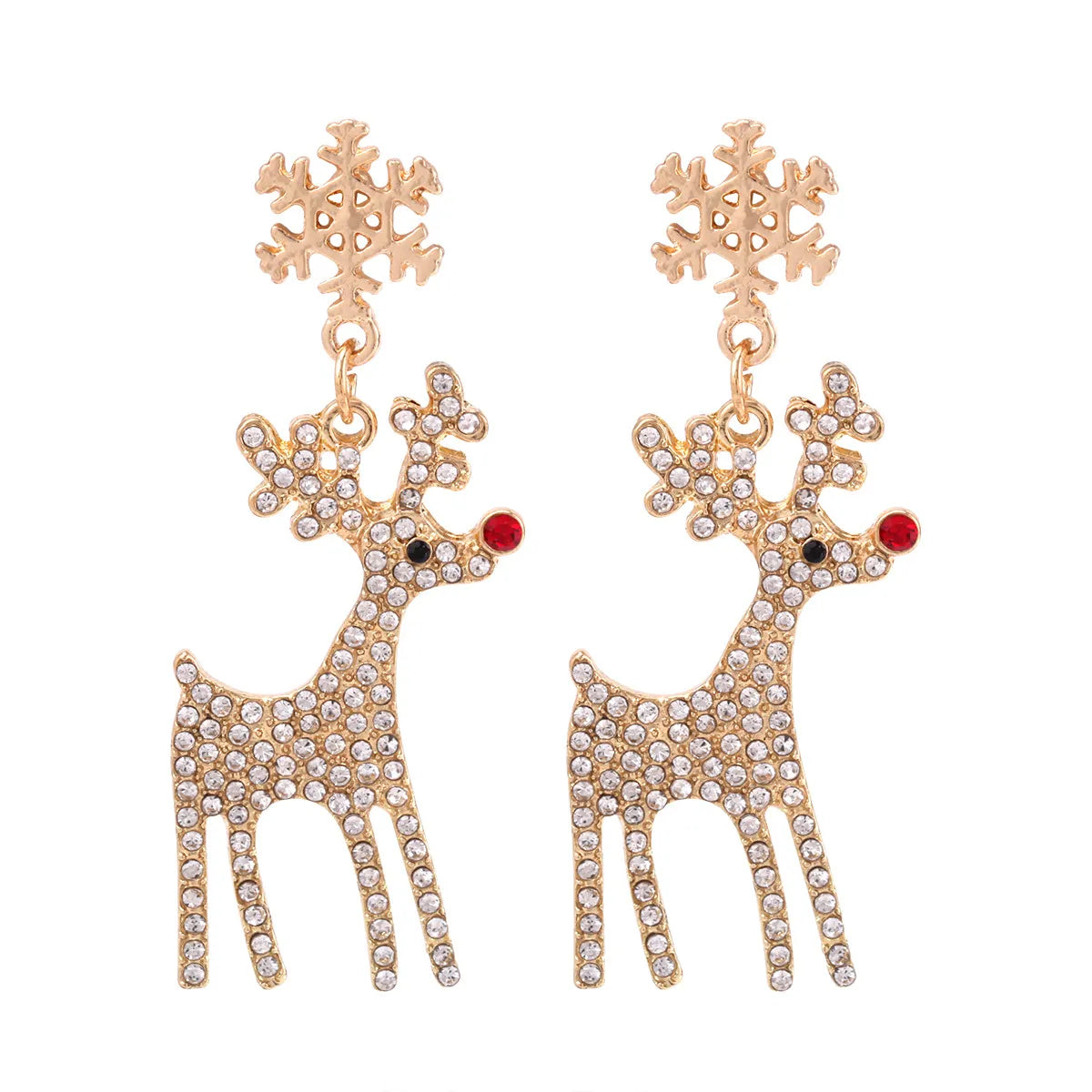 1 Pair Classic Style Geometric Santa Claus Snowflake Alloy Drop Earrings Ear Studs