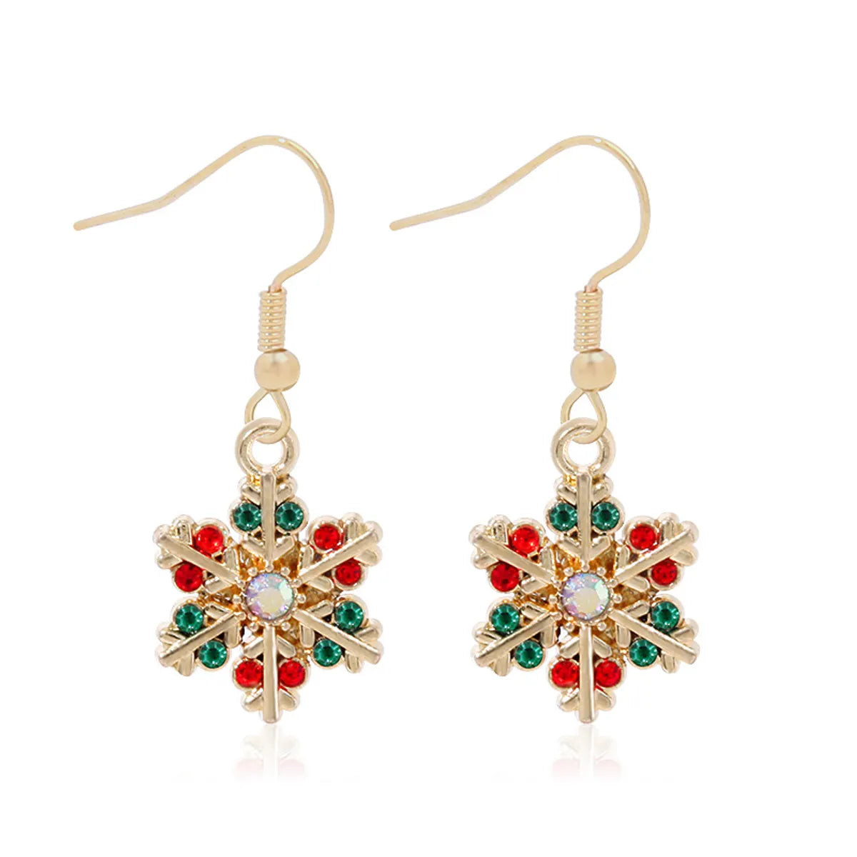 1 Pair Classic Style Geometric Santa Claus Snowflake Alloy Drop Earrings Ear Studs