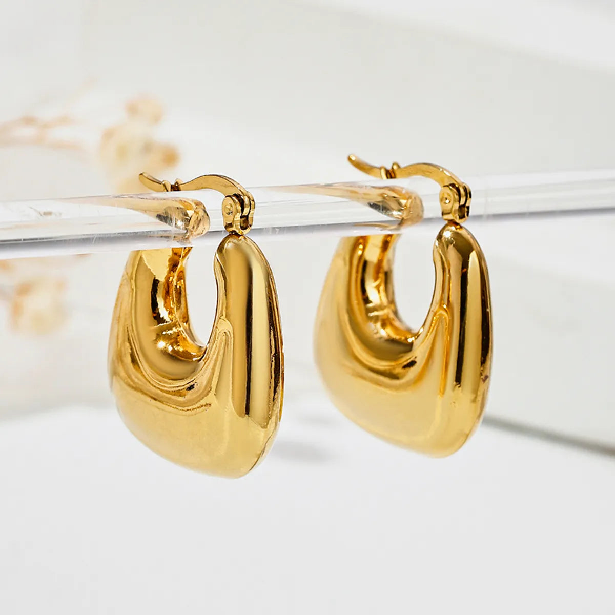 1 Pair Classic Style Geometric Solid Color Plating Copper Hoop Earrings