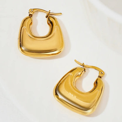 1 Pair Classic Style Geometric Solid Color Plating Copper Hoop Earrings