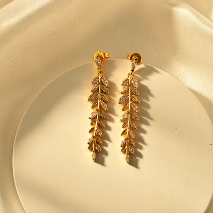 1 Pair Classic Style Grain Alloy Drop Earrings