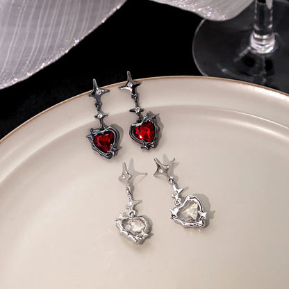 1 Pair Classic Style Heart Shape Alloy Drop Earrings