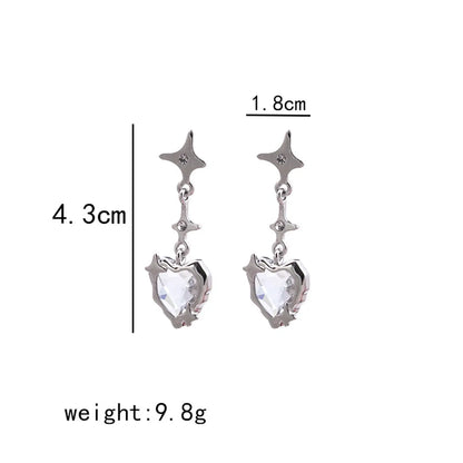 1 Pair Classic Style Heart Shape Alloy Drop Earrings