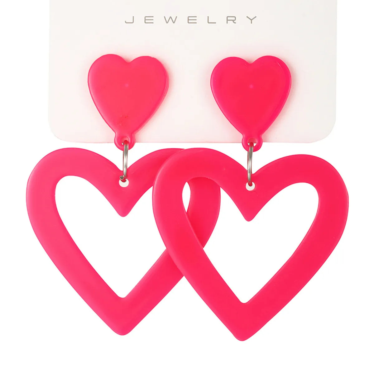 1 Pair Classic Style Heart Shape Enamel Alloy Drop Earrings