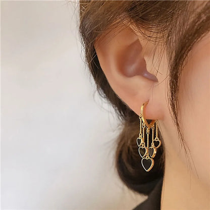 1 Pair Classic Style Heart Shape Plating Alloy Earrings