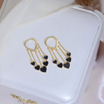 1 Pair Classic Style Heart Shape Plating Alloy Earrings