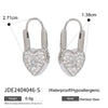 1 Pair Classic Style Heart Shape Plating Inlay 316 Stainless Steel  Rhinestones Drop Earrings