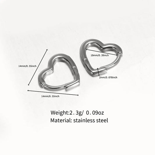 1 Pair Classic Style Heart Shape Polishing Plating Stainless Steel Rose Gold Plated Gold Plated Earrings