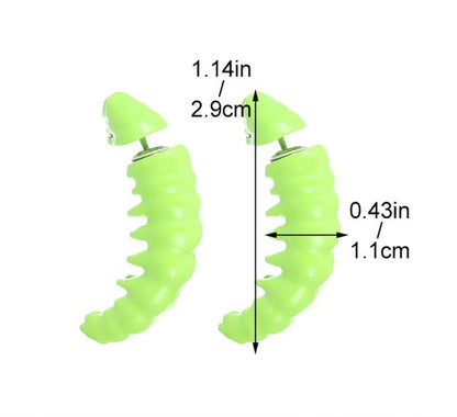 1 Pair Classic Style Insect Caterpillar Stoving Varnish Alloy Ear Studs