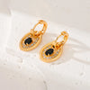 1 Pair Classic Style Oval Plating Inlay Copper Zircon Drop Earrings