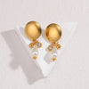 1 Pair Classic Style Pearl Irregular 304 Stainless Steel 18K Gold Plated Drop Earrings