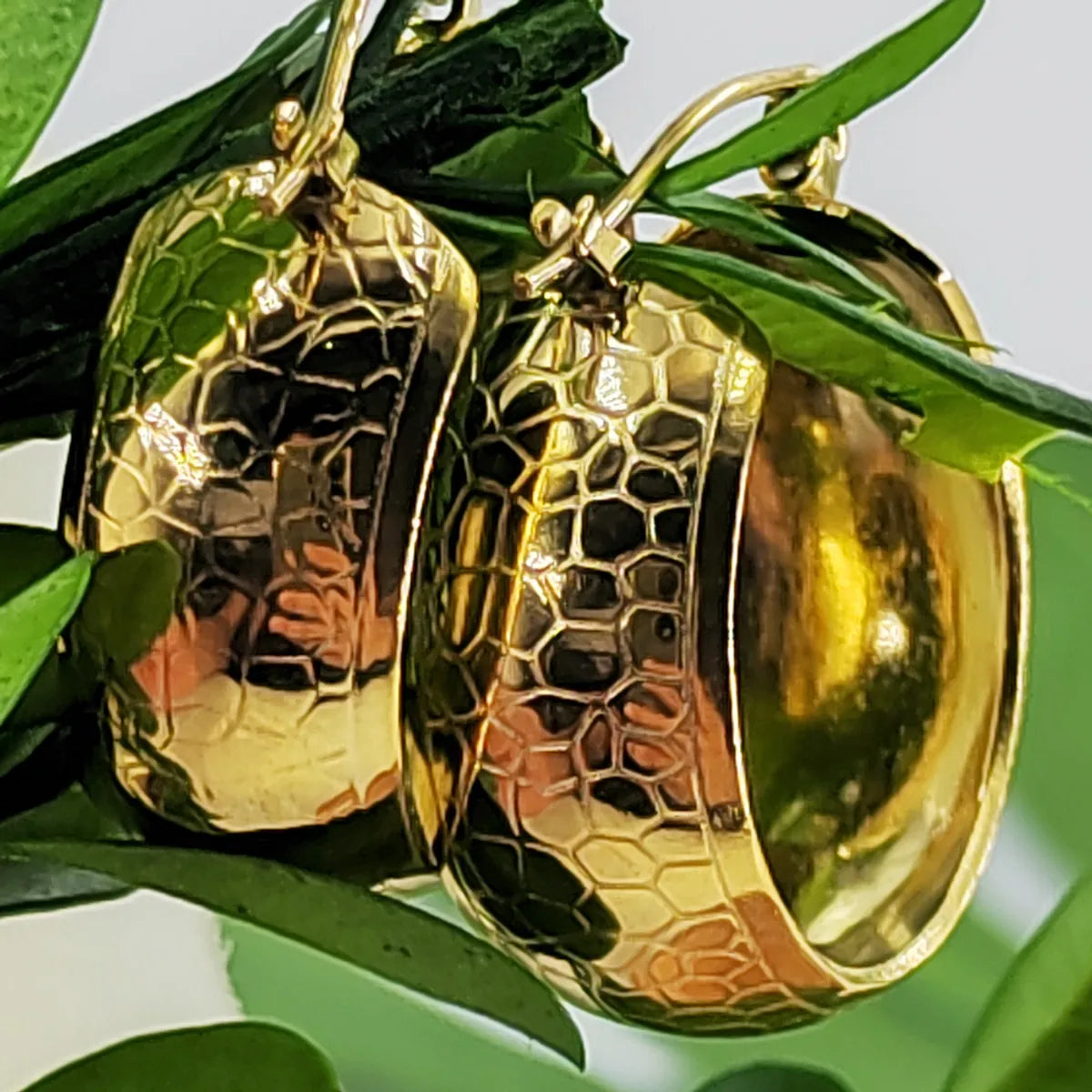 1 Pair Classic Style Plaid Solid Color Plating Stainless Steel 18k Gold Plated Earrings