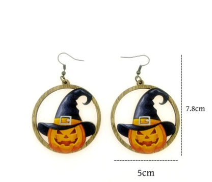 1 Pair Classic Style Pumpkin Water Droplets Printing Wood